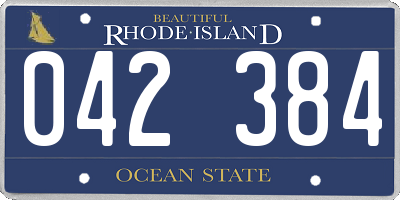 RI license plate 042384