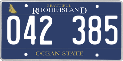 RI license plate 042385