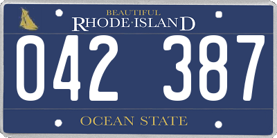 RI license plate 042387