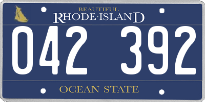 RI license plate 042392