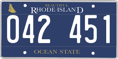 RI license plate 042451