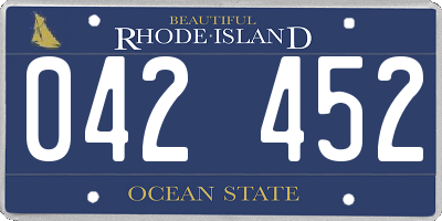 RI license plate 042452