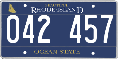 RI license plate 042457