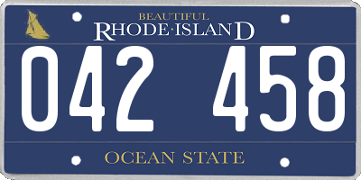 RI license plate 042458