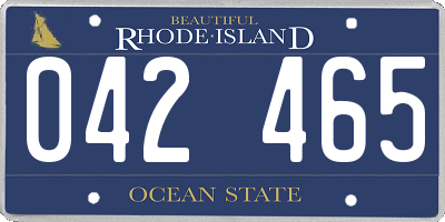 RI license plate 042465