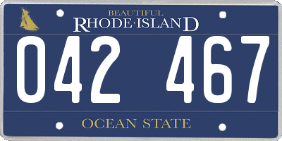 RI license plate 042467