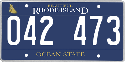 RI license plate 042473