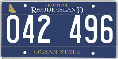 RI license plate 042496