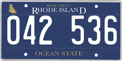 RI license plate 042536