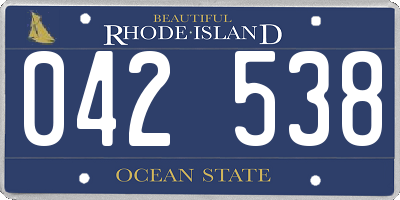 RI license plate 042538