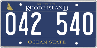 RI license plate 042540