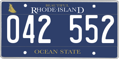 RI license plate 042552