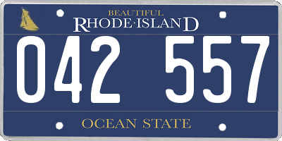 RI license plate 042557