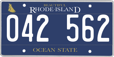 RI license plate 042562