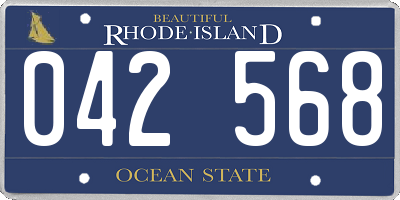RI license plate 042568
