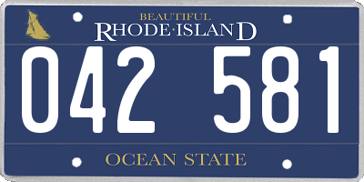 RI license plate 042581