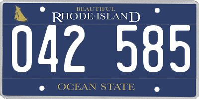 RI license plate 042585