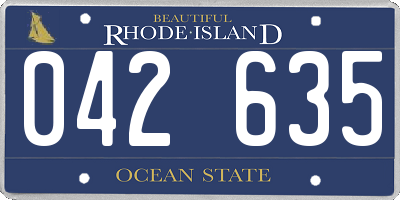 RI license plate 042635