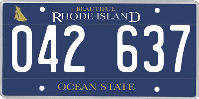 RI license plate 042637