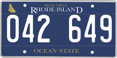 RI license plate 042649
