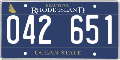 RI license plate 042651