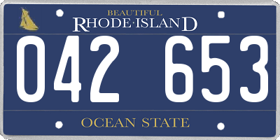 RI license plate 042653