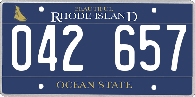RI license plate 042657