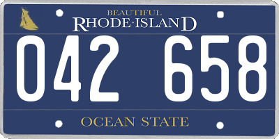 RI license plate 042658