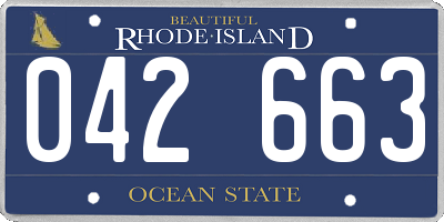 RI license plate 042663