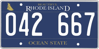 RI license plate 042667