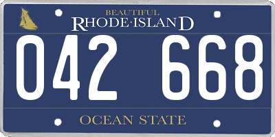 RI license plate 042668