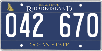 RI license plate 042670