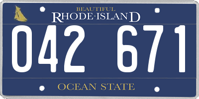 RI license plate 042671