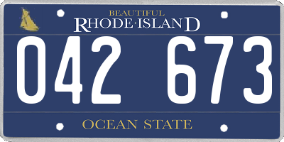 RI license plate 042673