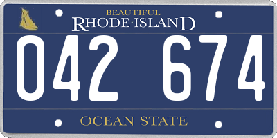 RI license plate 042674