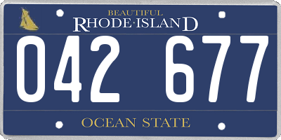RI license plate 042677