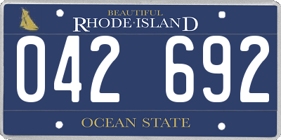 RI license plate 042692
