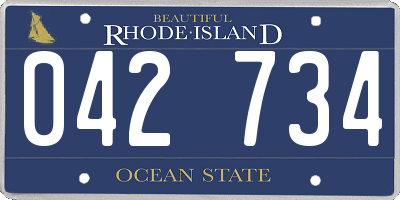 RI license plate 042734