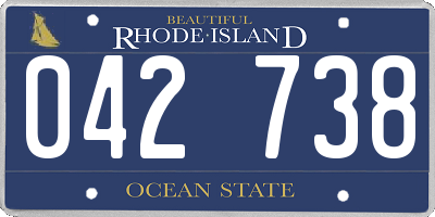 RI license plate 042738