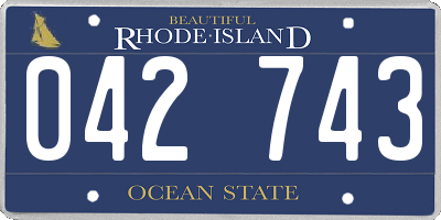 RI license plate 042743