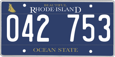 RI license plate 042753