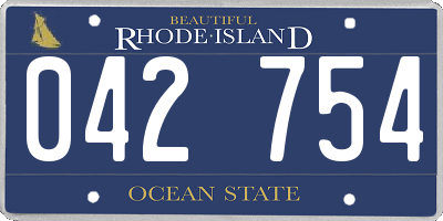 RI license plate 042754