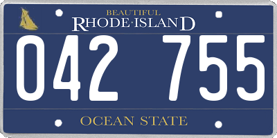RI license plate 042755