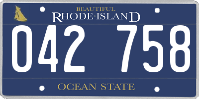 RI license plate 042758