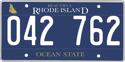 RI license plate 042762