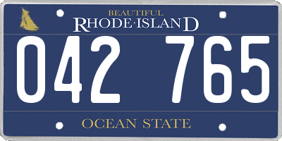 RI license plate 042765