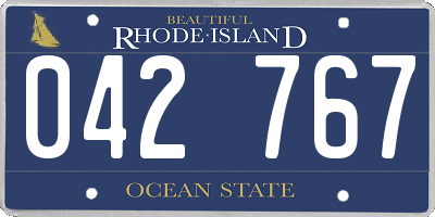 RI license plate 042767