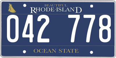RI license plate 042778