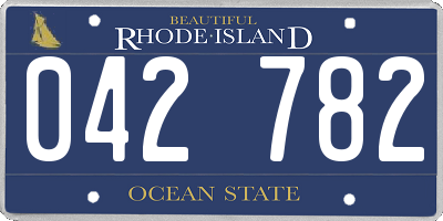 RI license plate 042782