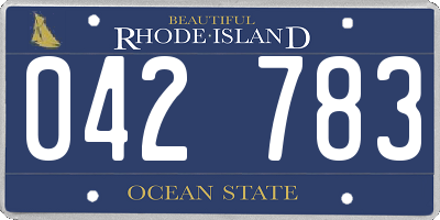 RI license plate 042783